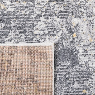 Abstract Elegance 8' x 10' Gray Synthetic Area Rug