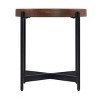 20" Brookline Round End Table Medium Chestnut - Alaterre Furniture: Chic Industrial, Fixed Tray Top - 3 of 4