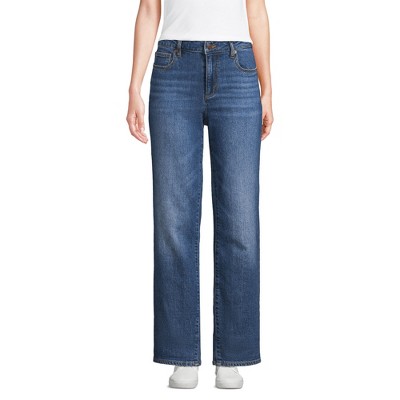 Lands' End Women's Soft Denim Mid Rise Boyfriend Jeans