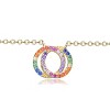 Guili Rainbow Cubic Zirconia Circle Pendant Necklace, a vibrant and colorful statement piece to enhance your style with a dazzling touch. - 2 of 3