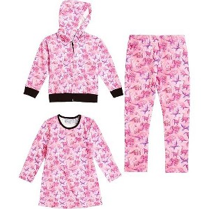 The Pink Picket Fence - Suzie Dinosaur Hoodie, Dress, and Leggings Set - 1 of 4
