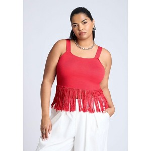 ELOQUII Fringe Crop Top - 1 of 4