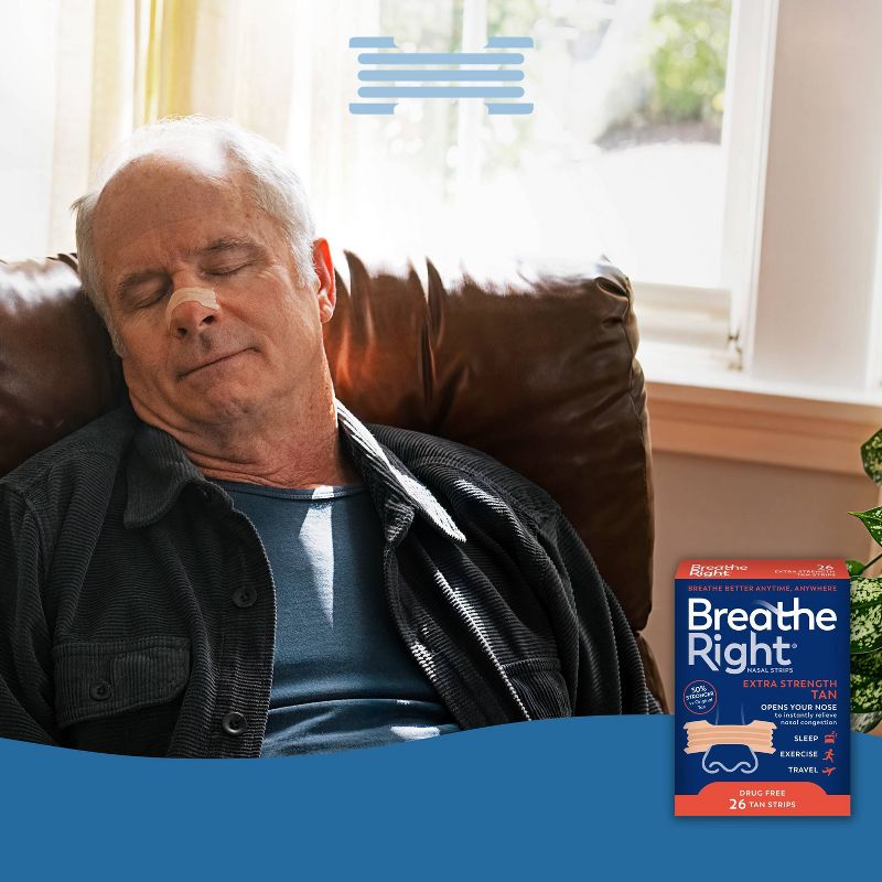 Breathe Right Extra Tan Drug-Free Nasal Strips for Congestion Relief, 5 of 9