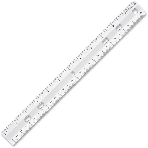 Sparco Standard Plastic Ruler 12 Long Holes for Binders Clear 01488