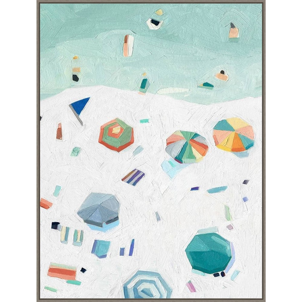 Photos - Other Decoration 32" x 42" Beach Vista II by Emma Scarvey Framed Canvas Wall Art Print - Amanti Art: Abstract Nature, Modern Decor, Vertical