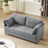 SKRAN Linen Fabric 3 Seater Sofa, Spacious Couch with Thick Cushions and Metal Frame, Easy to Clean for Bedroom,Living Room, Small Space - 2 of 4