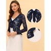INSPIRE CHIC Women's Tie Front Ruffled Hem Floral Lace Sheer Crop Bolero Shrug - 2 of 4