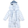 Hudson Baby Infant Boy Cotton Animal Face Hooded Towel and Plush Bathrobe Bundle Set, Narwhal, 0-9 Months - image 3 of 3