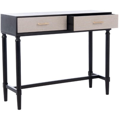 Estella Black and Beige 2-Drawer Console Table