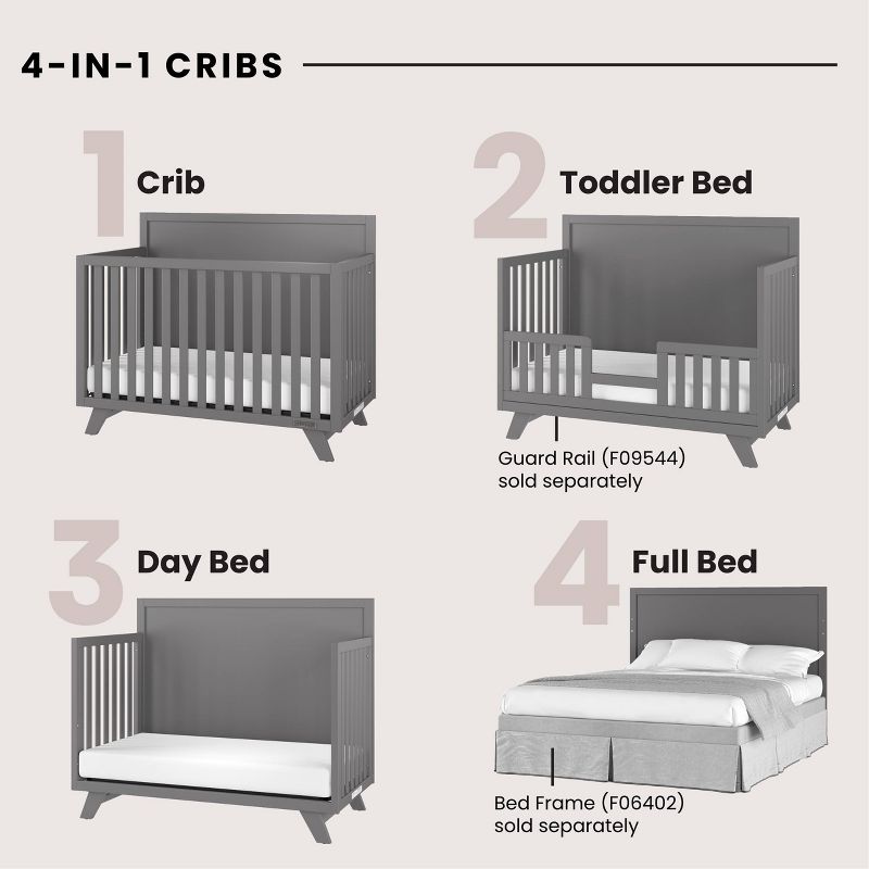 Child Craft SOHO Flat Top 4-in-1 Convertible Crib - Cool Gray, 4 of 10