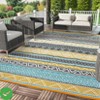 Area Rug 8x10/9x12 for Patio Modern Boho Plastic Carpet Non-Slip Easy-Clean Fade-Resistant Beach Carpet Stain-Resistant Washable - 2 of 4