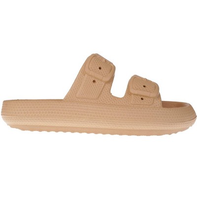 FOAMWALK Women's Flat Slip-On Textured EVA Footbed Slide Sandals - Comfy Slides for Women