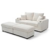 VYNXARIA Loveseat with Ottomans,Corduroy Fabric Modular Sectional Sofa,Comfy Deep Plush Couch with Ottomans and Two Pillows,Beige - 3 of 4