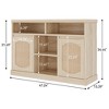 Rattan Buffet Cabinet with Storage, 47" Sideboard Storage Cabinet with 2 Rattan Doors - 2 of 4