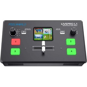 Feelworld LIVEPRO L1 V1 Multiformat Video Mixer Switcher 2 Inch LCD Display 4X HDMI Input - 1 of 1