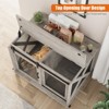 37" Dog Crate, Farmhouse Dog Crate Furniture with Sliding Barn Door, Flip Top Wooden Dog Kennel End Table with Wheels and Movable Divider - 2 of 4