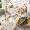 Kumasinova Twin-Over-Queen House Bunk Bed with Climbing Nets & Ramp –  Solid Wood Bed Frame, Toddler Bed for Multi-Member Families/Kids' Bedroom - 2 of 4