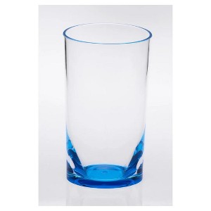 Oval Halo Acrylic Glasses Drinking Set of 4 Hi Ball (15oz), Plastic Drinking Glasses, BPA Free Cocktail Glasses - 1 of 4