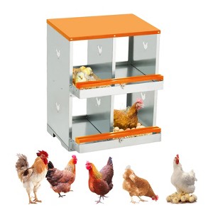 Chicken egg laying box, metal chicken egg laying box, egg laying box with large ventilation holes for easy egg collection - 1 of 4