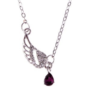 Anna-Kaci Diamond Pendant Purple Crystal Rhinestone Necklace for Women Gift - 1 of 4