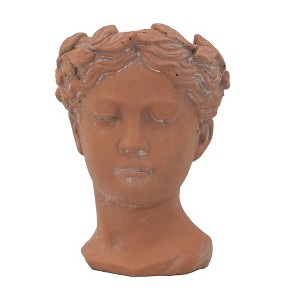 Gulches 28 Qt Brown Indoor Cement Antique-Inspired Head Bust Planter with Versatile Use Outdoor Compatibility (6 in L x 5 in W x 9 in H) 1-Pack - 1 of 4