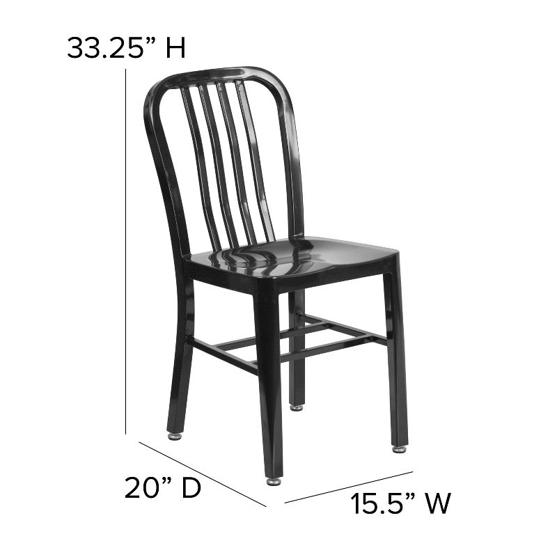 Flash Furniture Commercial Grade Metal Indoor-Outdoor Chair, 5 of 13