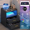 Vlsrka Night Stand with Wireless Charging, 2 Drawers, Smart Bedside Table with 24-Color RGB Lighting, Modern LED Lighted Nightstand for Bedroom - 3 of 3