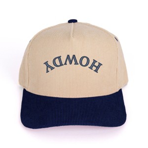 Embroidered Howdy Upside Down Arch - Women's Corduroy Trucker Hat - 1 of 3