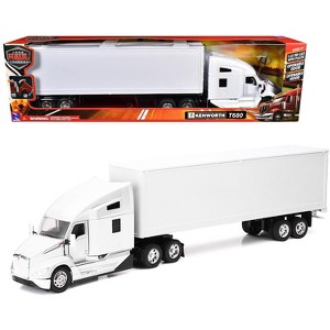 Kenworth T680 Truck White with Dry Van Trailer White "Long Haul Trucker" Series 1/32 Die Cast Model by New Ray - 1 of 3
