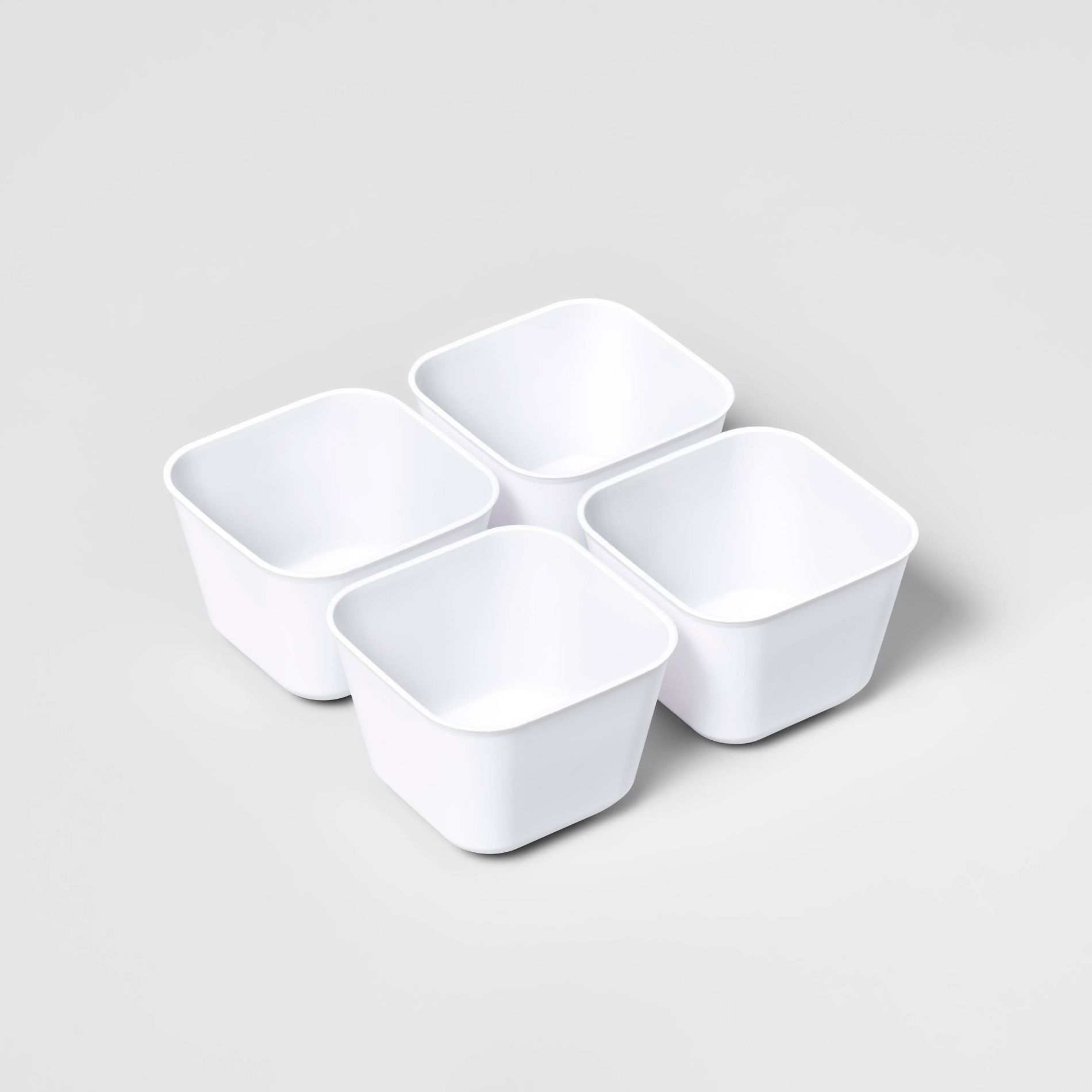 4pk Small Storage Trays White - Brightroom™: LDPE Organizer Tray, Portable, Universal Storage, 3.72"