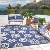 Disney by Gertmenian 7'8"x10' Mickey Mouse Maritime Flatweave Indoor Outdoor Accent Rug Navy: Woven Polypropylene, Hose Clean - 4 of 4