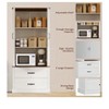 Tall Pantry Cabinet with Doors, Shelves & Microwave Stand for Kitchen, Living Room, Bathroom - 2 of 4