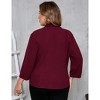 Coolmee Women Plus Size Casual Open Front Three-Quarter Sleeve Work Office Cardigan Blazer Jackets - 3 of 4