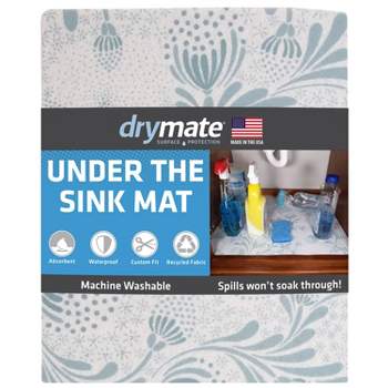 Drymate 24"x59" Under the Sink Mat - Light Blue Floral