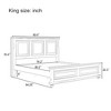 Queen/King Size Platform Bed with High Headboard, Vintage Pinewood Bed Frame, Traditional Style - ModernLuxe - 3 of 4