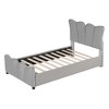 KTMBDW Twin Size/Full Size Upholstered Platform Bed with Velvet Upholstered Headboard and Wooden Slats Support, No Box Spring Needed - 4 of 4