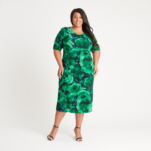 Green floral 2025 dress target