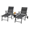 Tangkula 2 PCS Outdoor Folding Lounge Chair Patio Portable Longer w/Wheels & Adjustable Backrest - 4 of 4