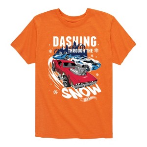 Boys' - Hot Wheels - Dashing Through The Snow Short Sleeve Graphic T-Shirt - 1 of 4
