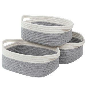 VECELO Woven Storage Basket Decorative Coiled Rope Basket Washable Woven Laundry Basket - 1 of 4