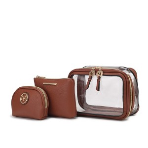 MKF Collection Laura Women's Cosmetic Punch 10 Pcs Sets, Small Travel Makeup Bag by Mia k - 1 of 4