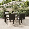vidaXL Patio Dining Set Outdoor Rattan Wicker Table and Chair Set for Porch - Black 55.1" Table Length 4 Chairs - 2 of 4