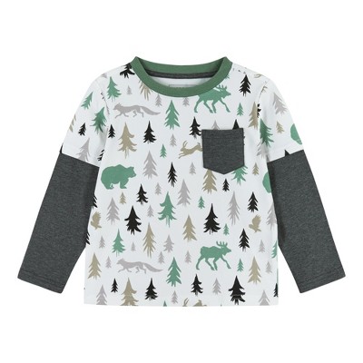 Andy & Evan  Toddler Boys Long Sleeve Two-Fer Tee Shirt