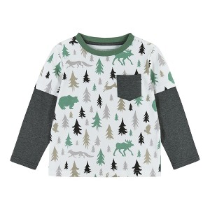 Andy & Evan  Toddler Boys Long Sleeve Two-Fer Tee Shirt - 1 of 4