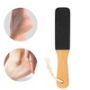 Unique Bargains Wooden Silicon Dual Sided Foot File Coarse and Fine Pedicure Removes Dead Skin Carbide Beige Black 1 Pc - 2 of 4