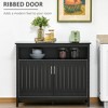 Sideboard Buffet Cabinet, Kitchen Cabinet, Coffee Bar Cabinet with 2 Doors and Adjustable Shelves for Entryway Living Room, Black - 2 of 4