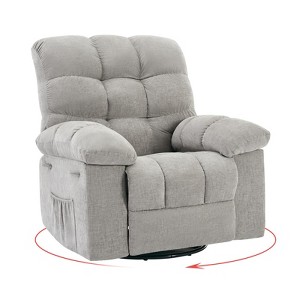 Rocking Recliner Chair,360° Swivel,30° Rocking,135° Tilt,Chenille Upholstery,Q235 Steel Frame Glider Nursery Chair for Small Spaces - 1 of 4