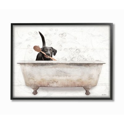 Stupell Industries Happy Labrador in Rustic Bubble Bath Design