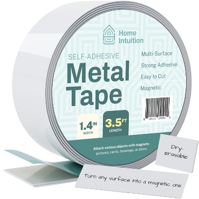 HOME INTUITION - Self Stick Flexible Steel Metal Tape Roll for Magnets
