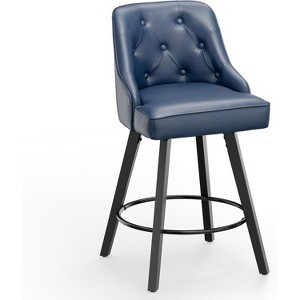 VINGLI 26" H Swivel Barstools, Upholstered Counter Stool with Back, Kitchen High Chairs Counter Height Bar Stools with Cushion - 1 of 4